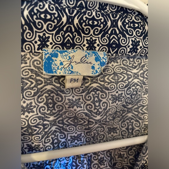 Blue and white blouse style dress - Picture 2 of 3